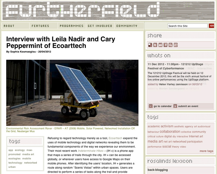 Interview with Furtherfield.org’s Sophia Kosmaoglou